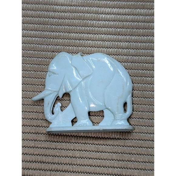 Vintage Premium Cracker Jack Prize Toy Light Blue/Green Elephant - Picture 1 of 3